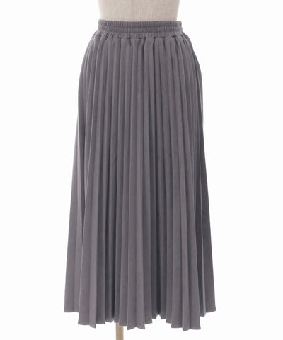 Cut & Sewn Suede Pleated Skirt