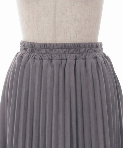 Cut & Sewn Suede Pleated Skirt