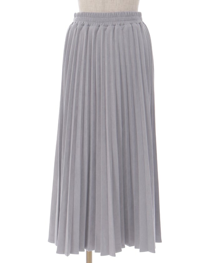 Cut & Sewn Suede Pleated Skirt