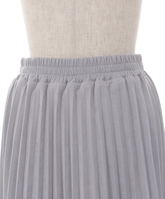 Cut & Sewn Suede Pleated Skirt