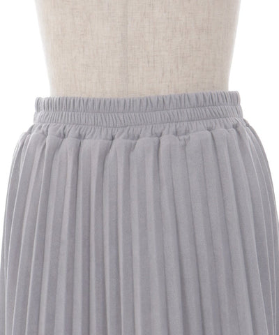 Cut & Sewn Suede Pleated Skirt