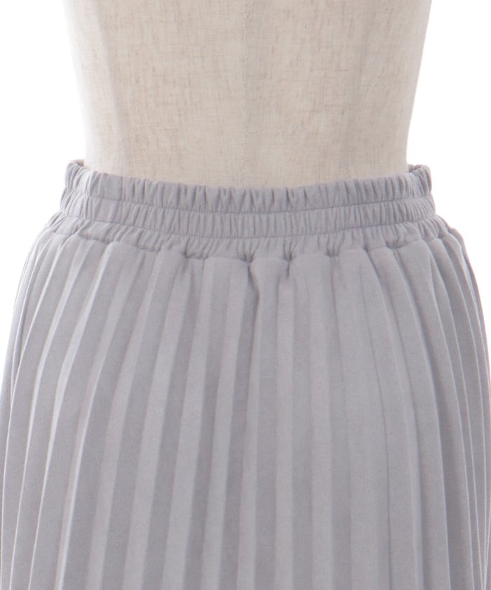 Cut & Sewn Suede Pleated Skirt