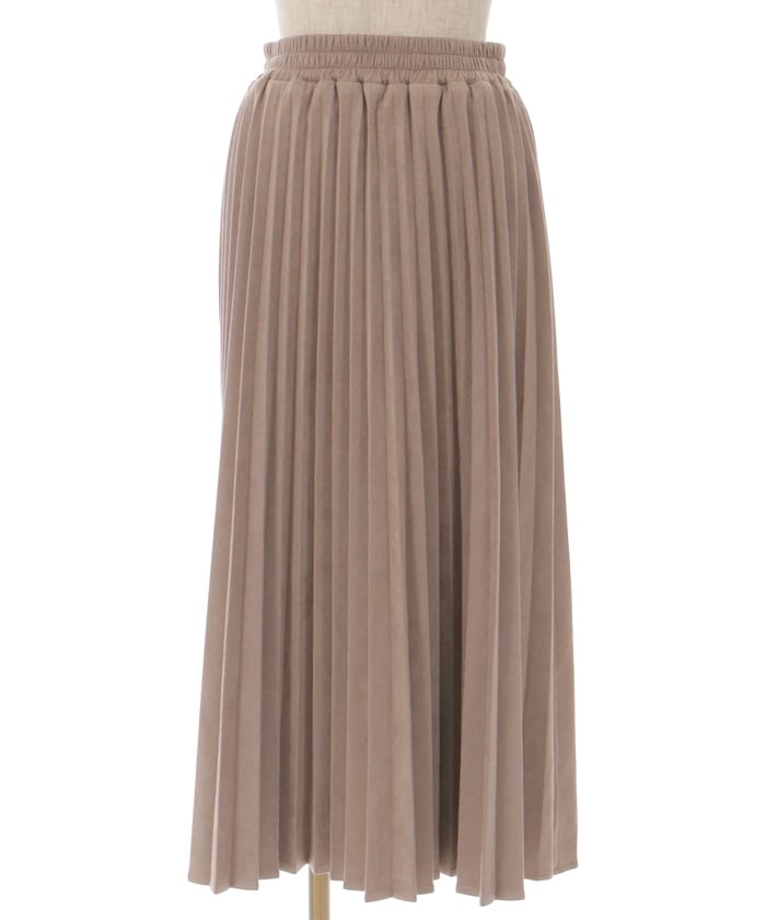 Cut & Sewn Suede Pleated Skirt