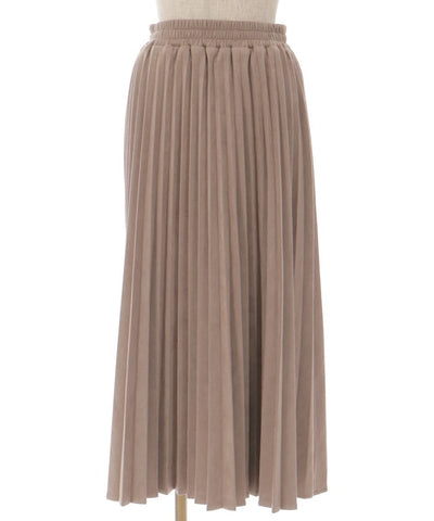 Cut & Sewn Suede Pleated Skirt