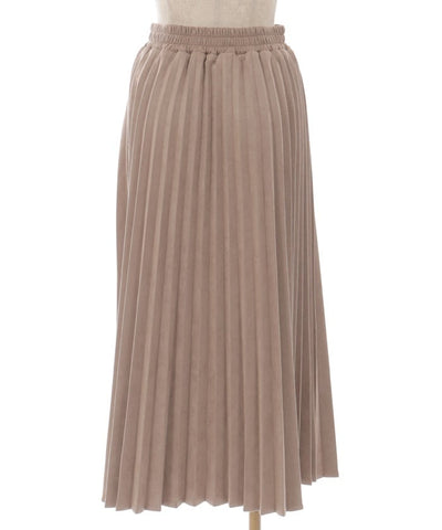 Cut & Sewn Suede Pleated Skirt