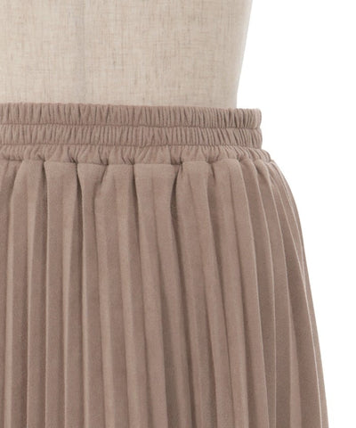 Cut & Sewn Suede Pleated Skirt