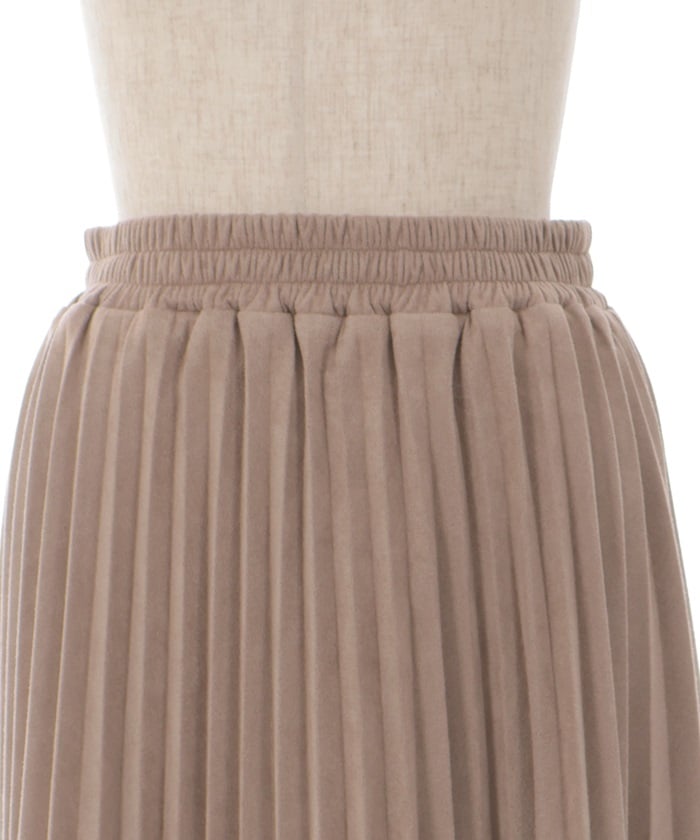 Cut & Sewn Suede Pleated Skirt