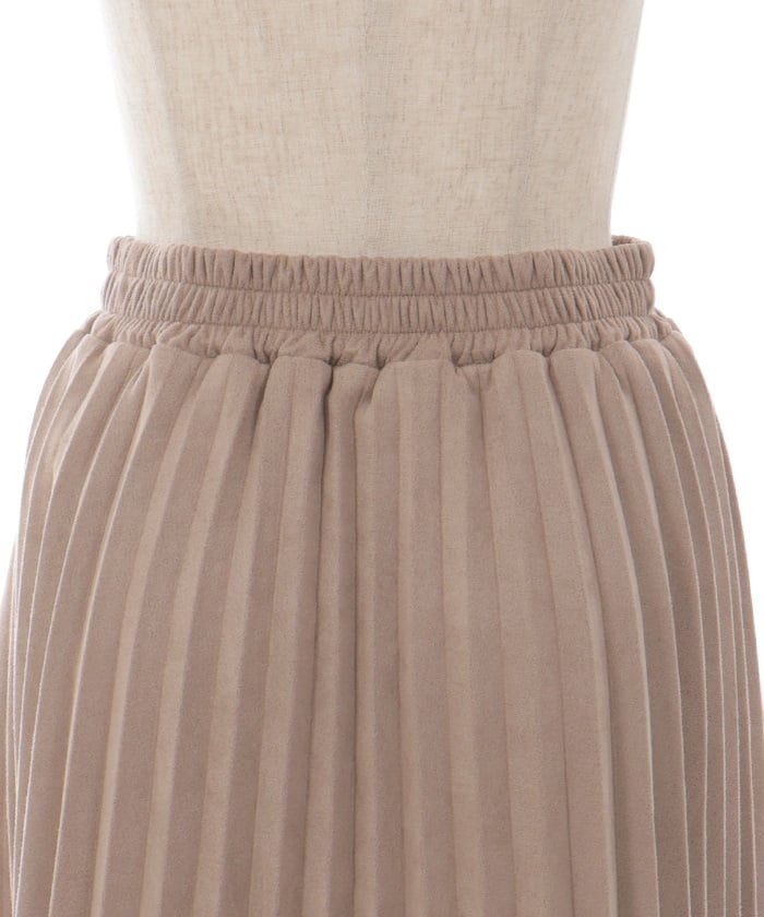 Cut & Sewn Suede Pleated Skirt