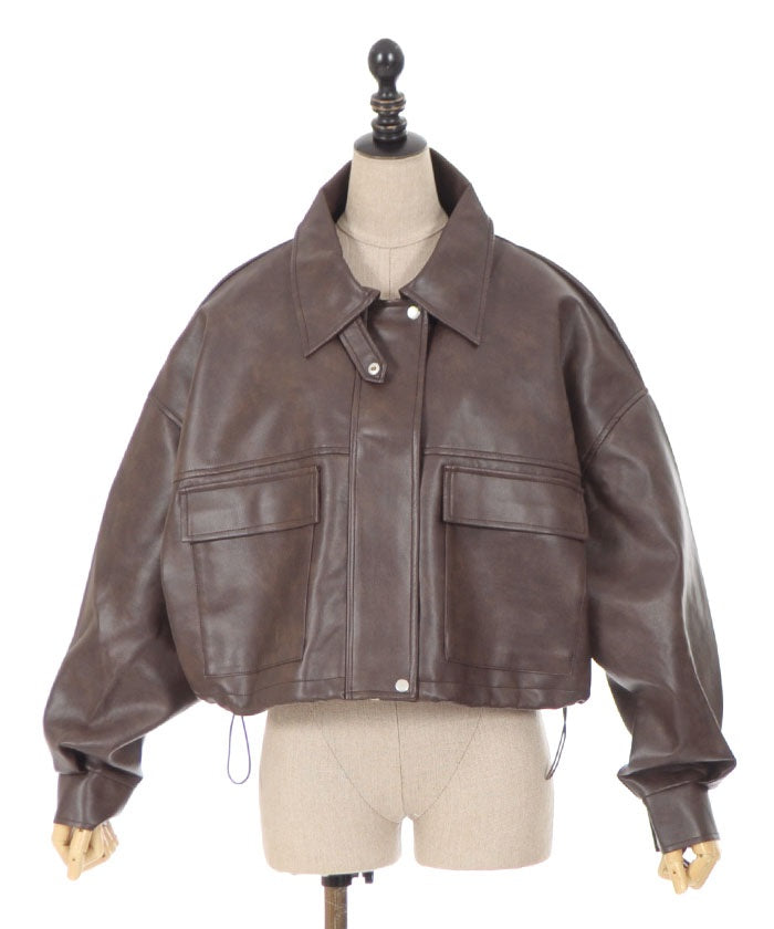 Faux Leather Short Blouson