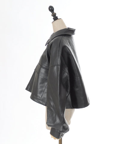 Faux Leather Short Blouson