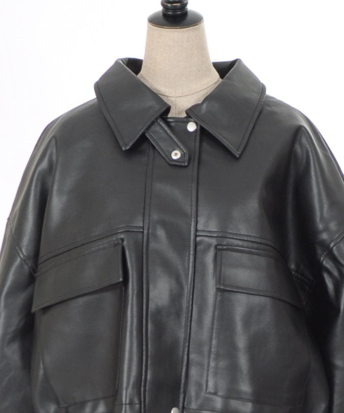 Faux Leather Short Blouson