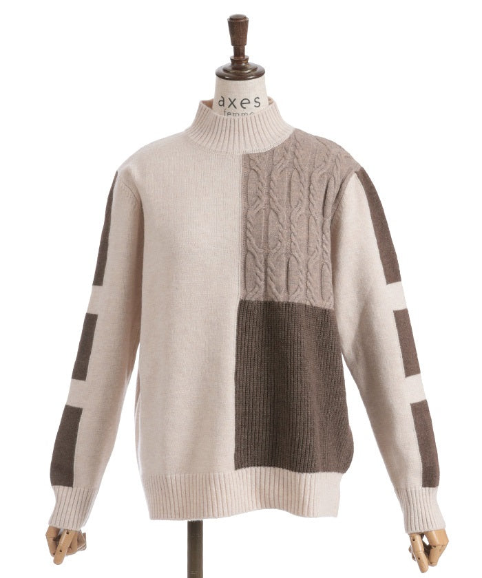 Bicolor Knit Pullover