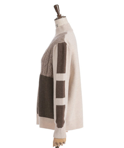 Bicolor Knit Pullover