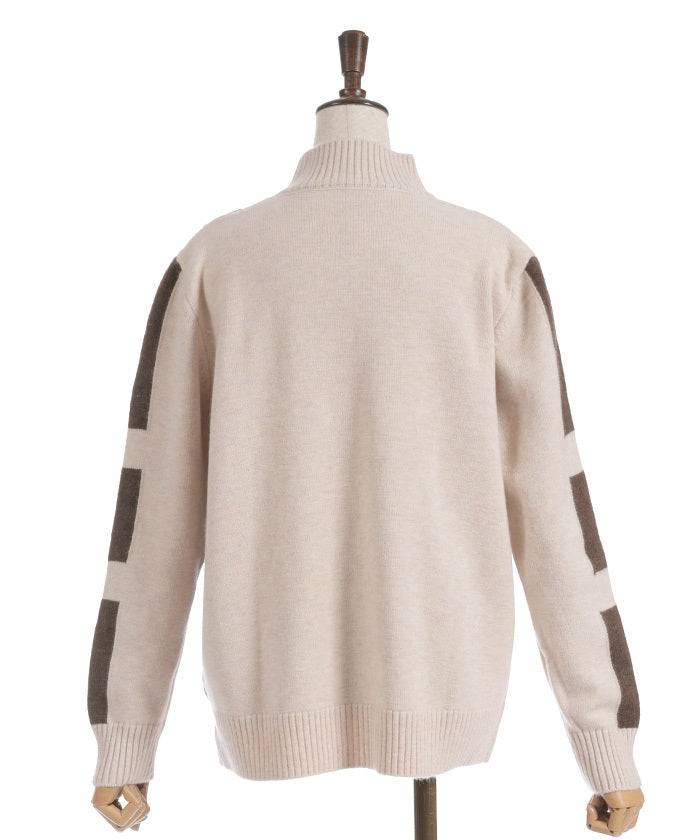 Bicolor Knit Pullover