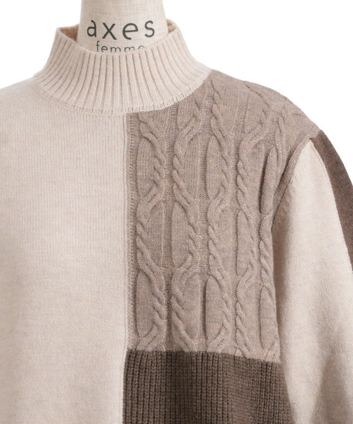 Bicolor Knit Pullover