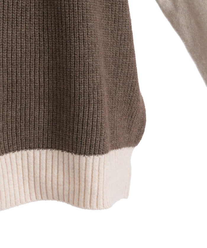 Bicolor Knit Pullover