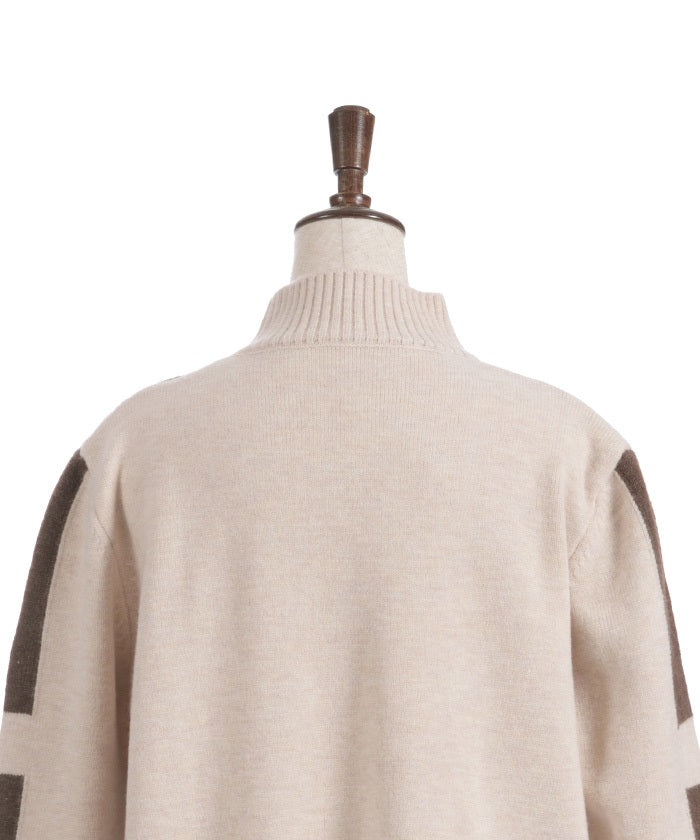 Bicolor Knit Pullover