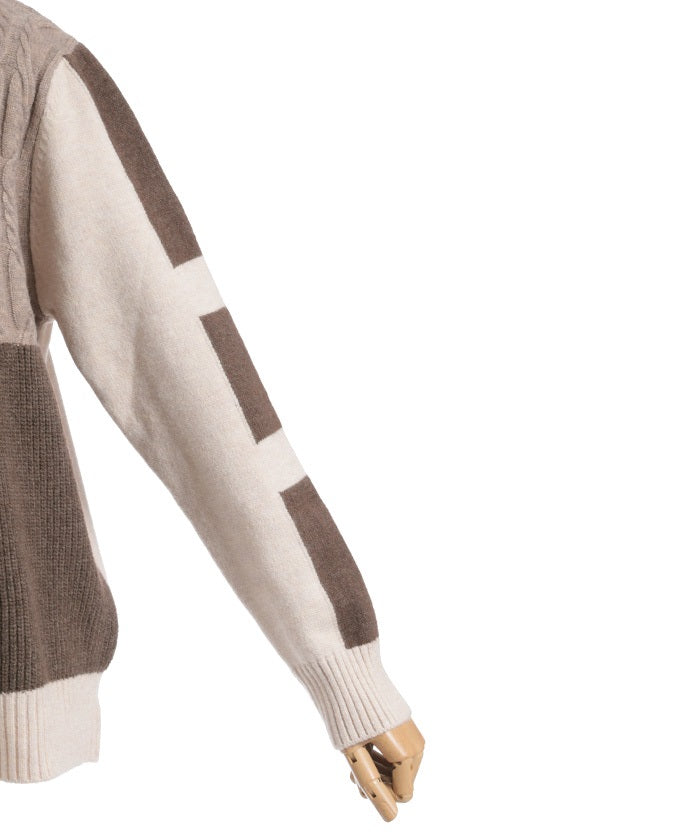 Bicolor Knit Pullover