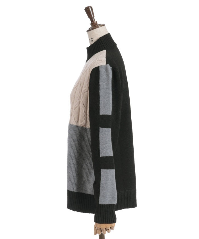 Bicolor Knit Pullover