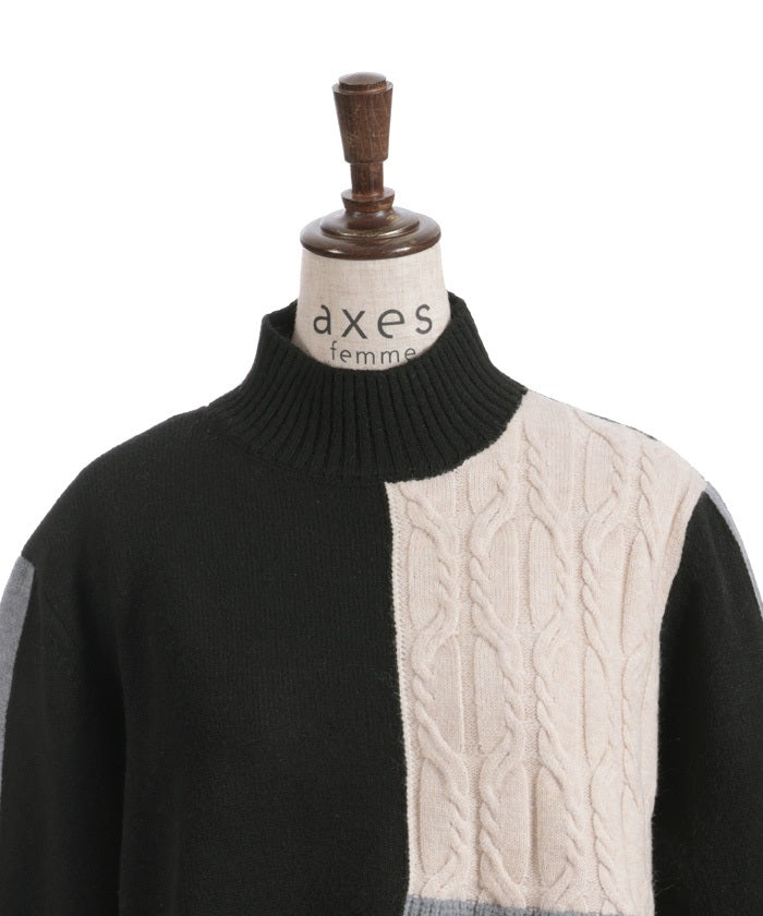 Bicolor Knit Pullover