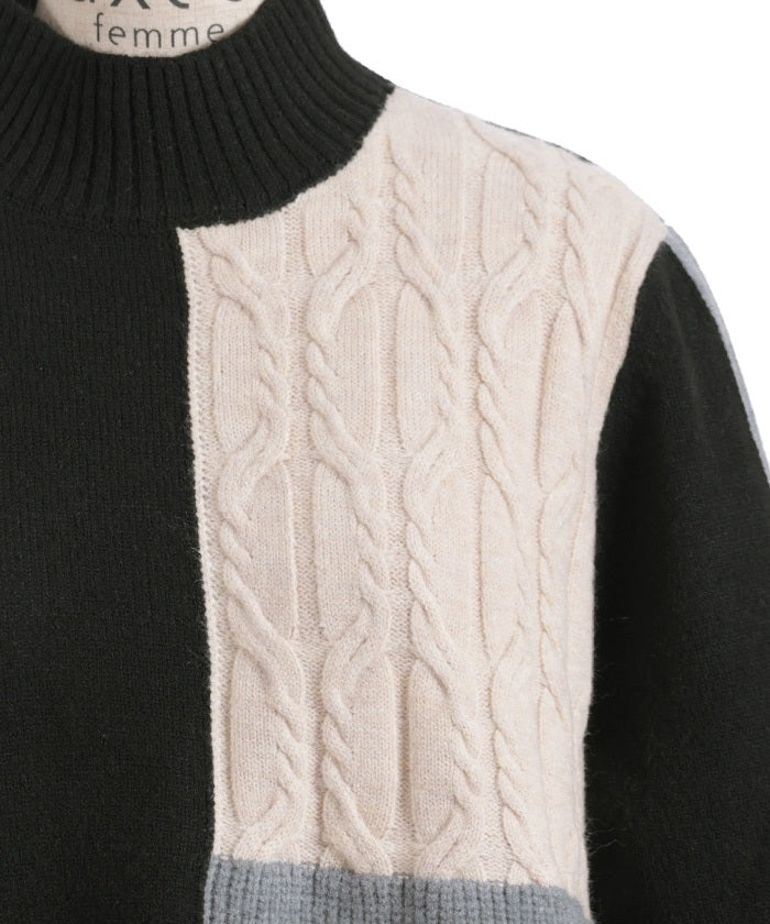 Bicolor Knit Pullover