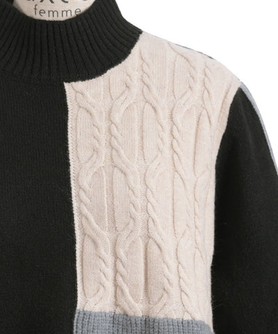 Bicolor Knit Pullover