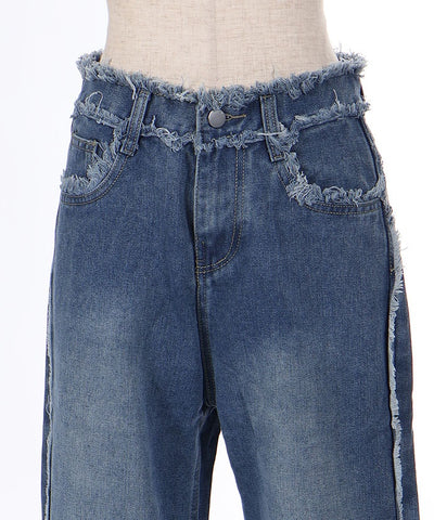 Cutoff Denim Pants