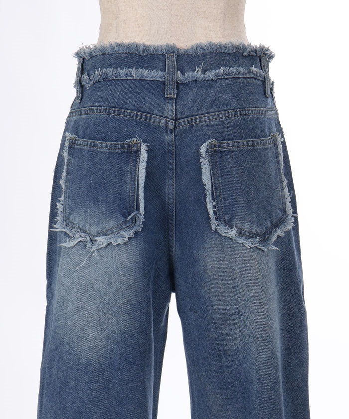 Cutoff Denim Pants