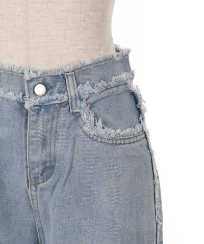 Cutoff Denim Pants