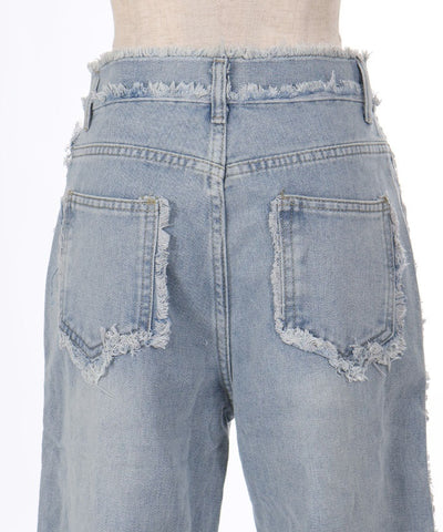 Cutoff Denim Pants