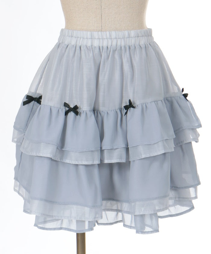 Petit Ribbon Tiered Mini Skirt (Time-limited Price)