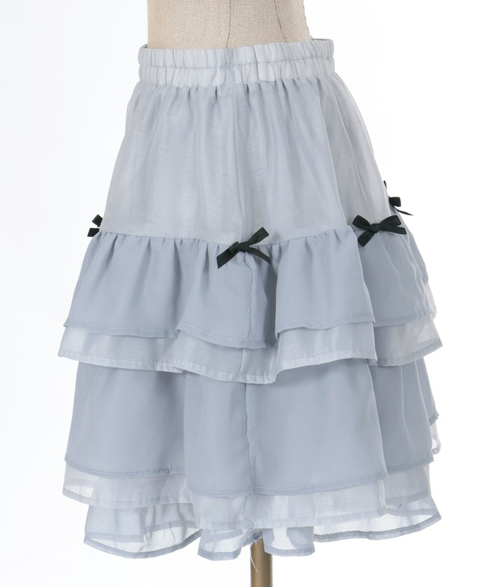 Petit Ribbon Tiered Mini Skirt (Time-limited Price)