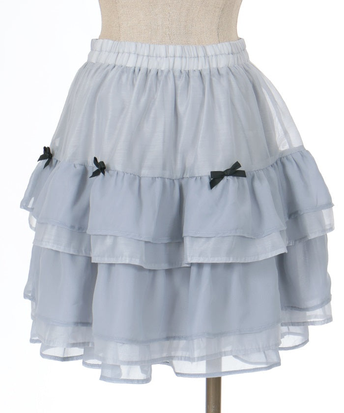 Petit Ribbon Tiered Mini Skirt (Time-limited Price)