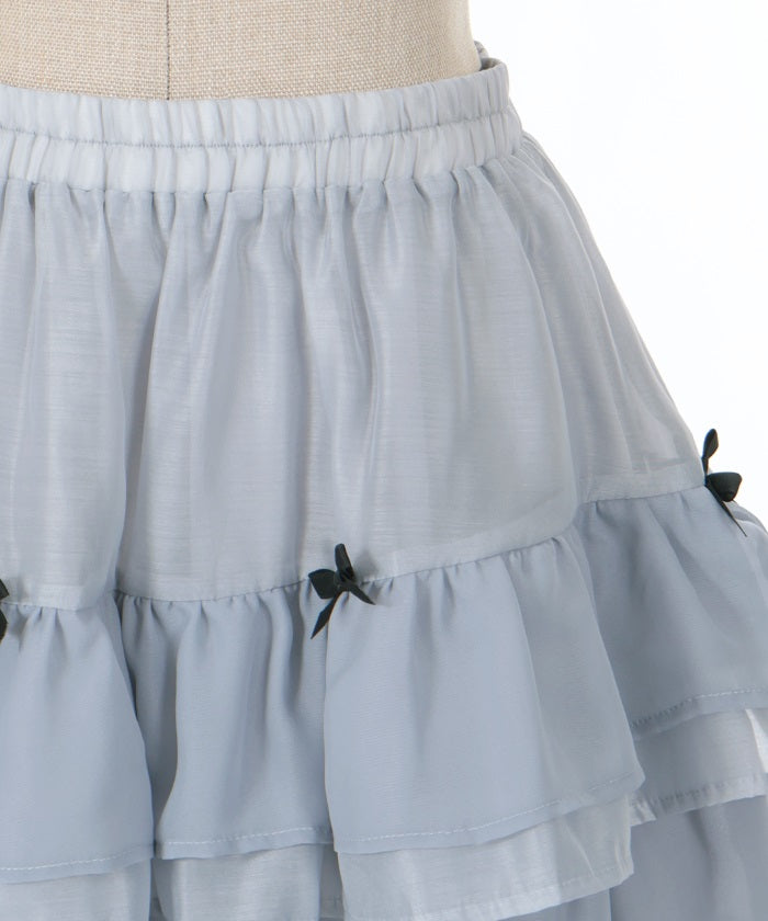 Petit Ribbon Tiered Mini Skirt (Time-limited Price)