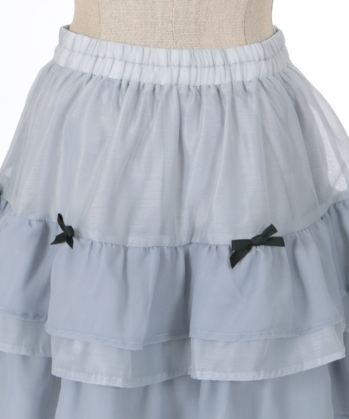 Petit Ribbon Tiered Mini Skirt (Time-limited Price)