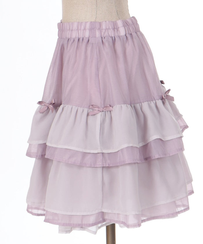 Petit Ribbon Tiered Mini Skirt (Time-limited Price)