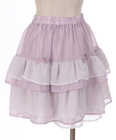 Petit Ribbon Tiered Mini Skirt (Time-limited Price)