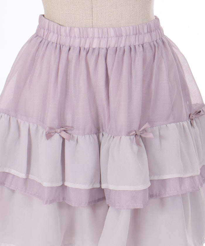 Petit Ribbon Tiered Mini Skirt (Time-limited Price)