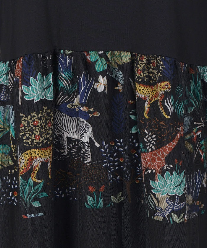 Animal Pattern Panel Dress