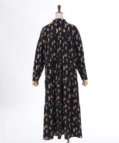 Animal Pattern Long Sleeve Dress