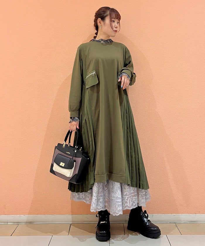 Side Pleated Dress