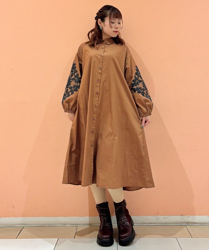 Sleeve Lace Shirt Dress