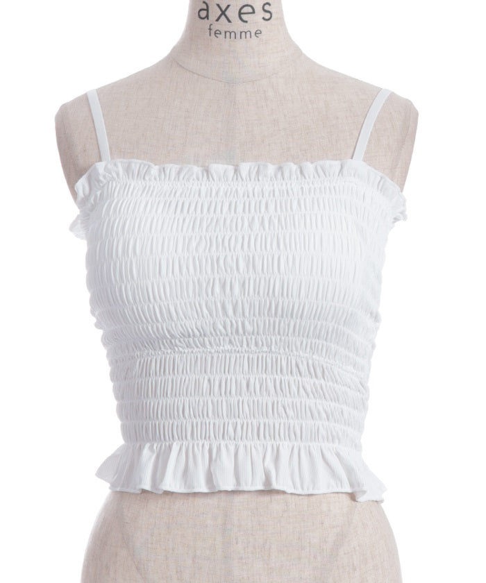 Shirring Camisole with Built-in Cups