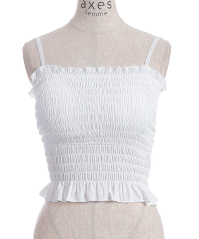 Shirring Camisole with Built-in Cups