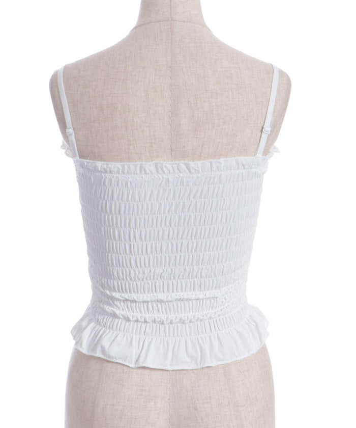 Shirring Camisole with Built-in Cups