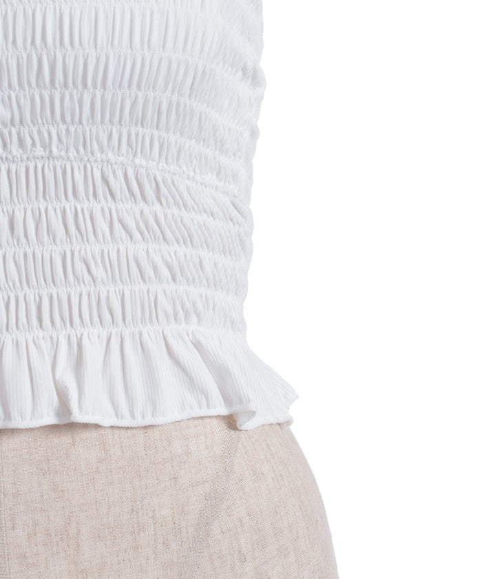 Shirring Camisole with Built-in Cups