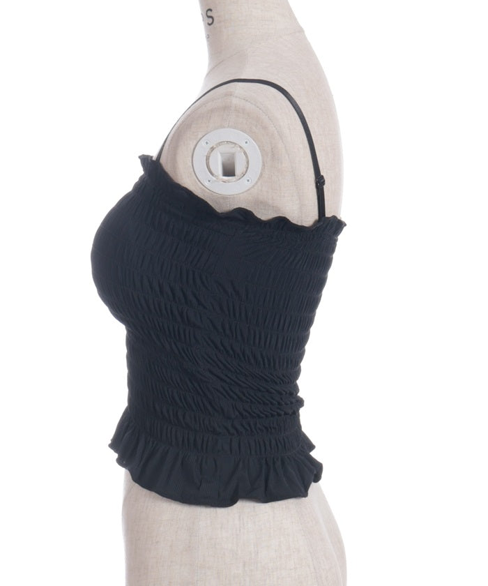 Shirring Camisole with Built-in Cups