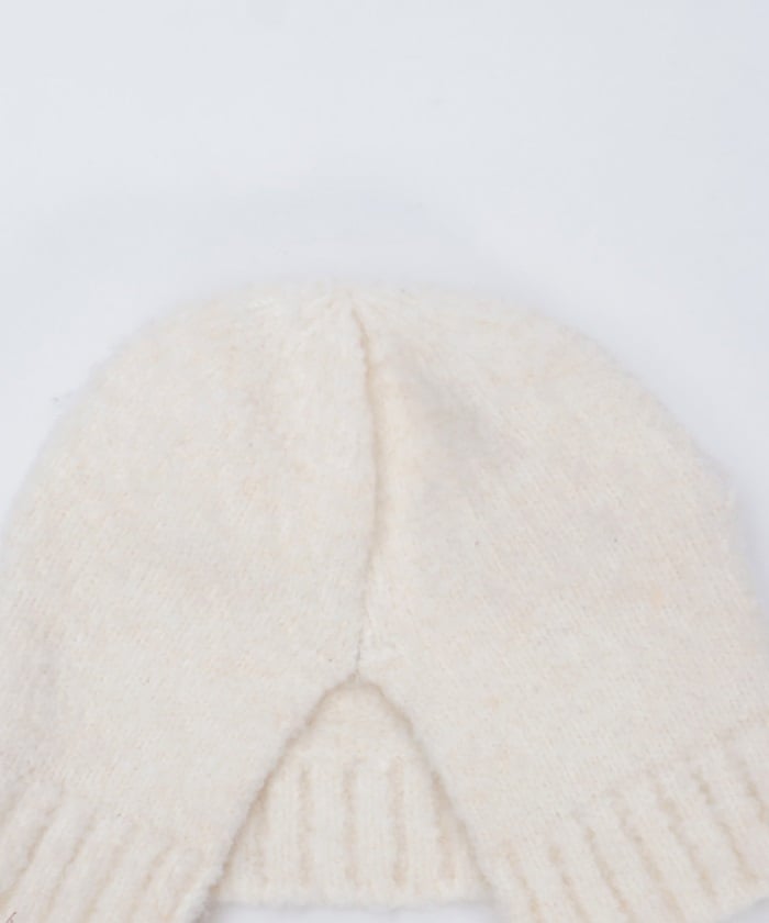 Bear Ears Knit Cap with Cords