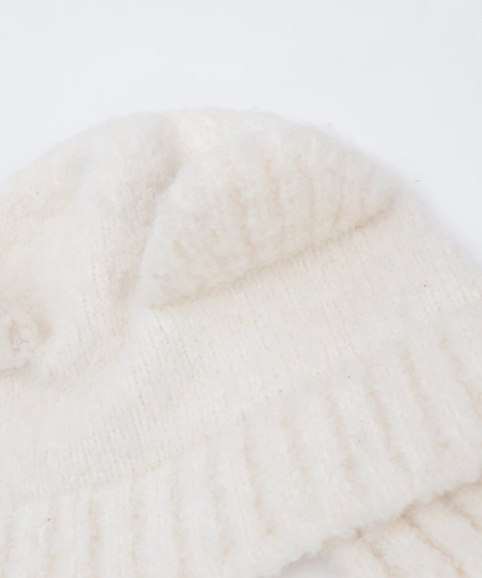 Bear Ears Knit Cap with Cords