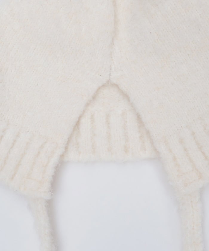 Bear Ears Knit Cap with Cords